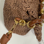 Medium Raffia & Leather Ola Handbag (Premium Quality)