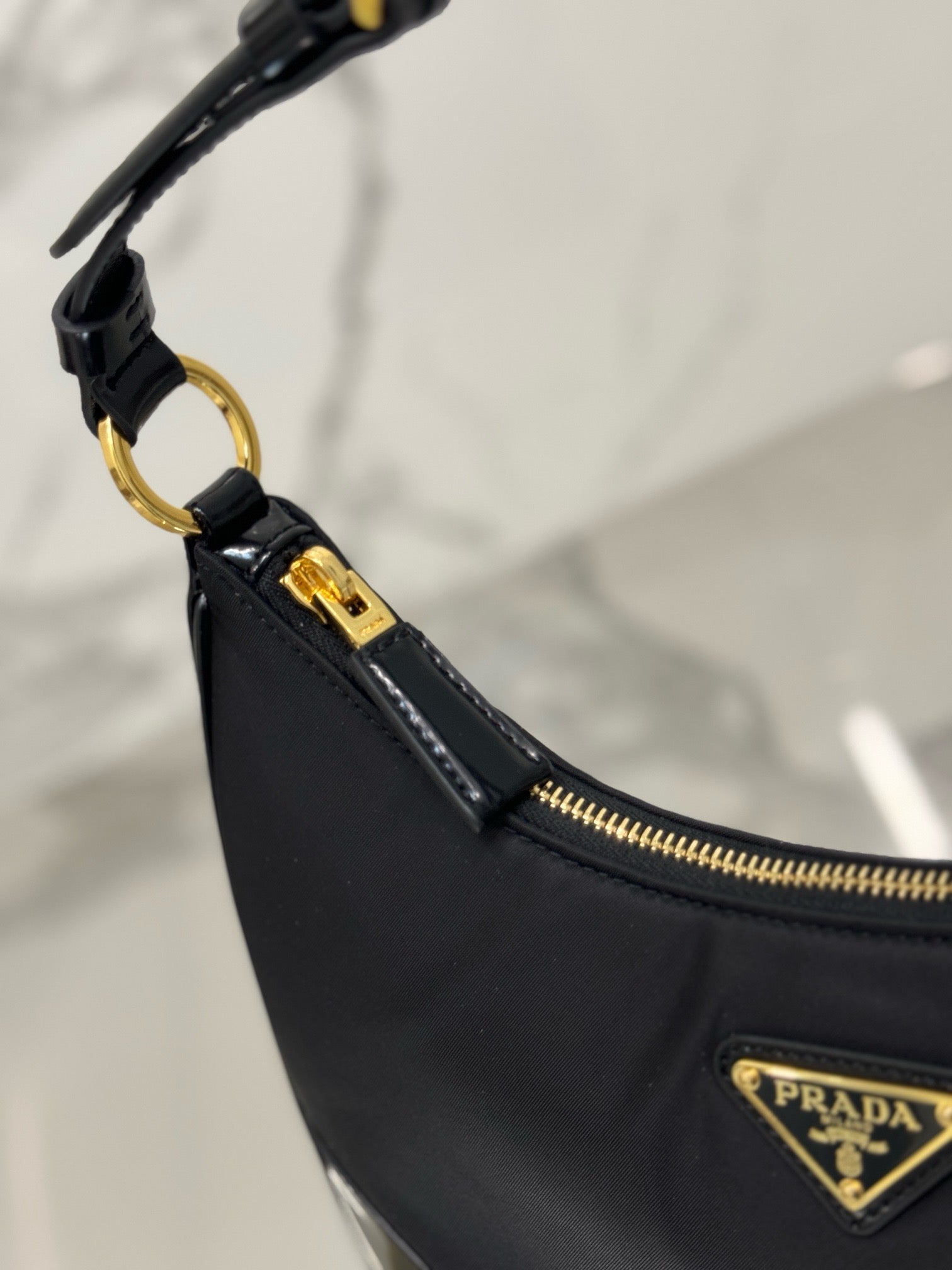 New Arrival | Modern Nylon & Patent Leather Shoulder Bag
