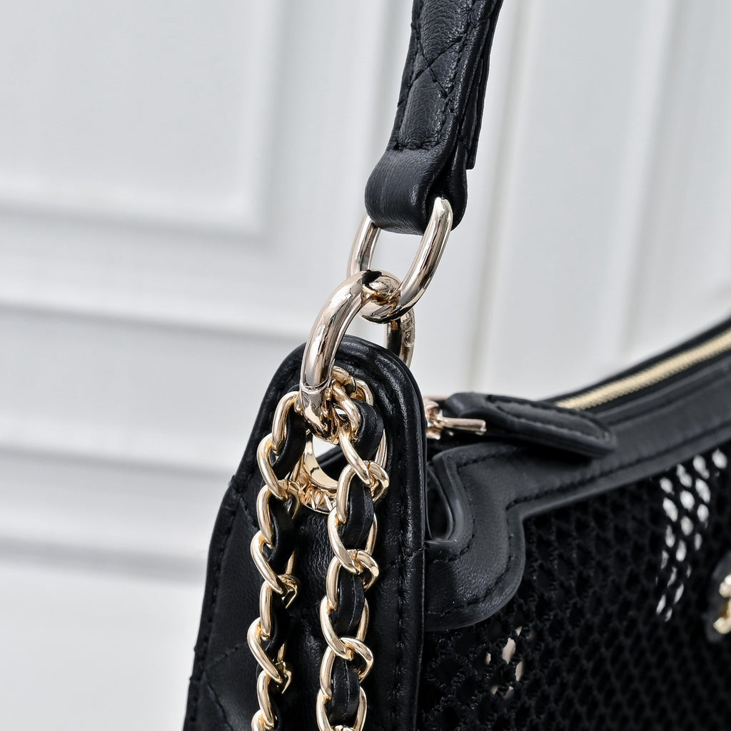 Mesh & Leather Chain Bag
