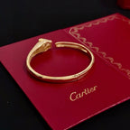 Elegant Panther Head-Inspired Diamond Bangle