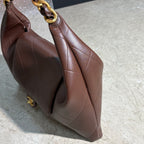 Oversized Soft Leather Hobo Shoulder Bag with Chunky Chain – 43cm