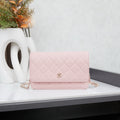 Quilted Calfskin Wallet-On-Chain Bag