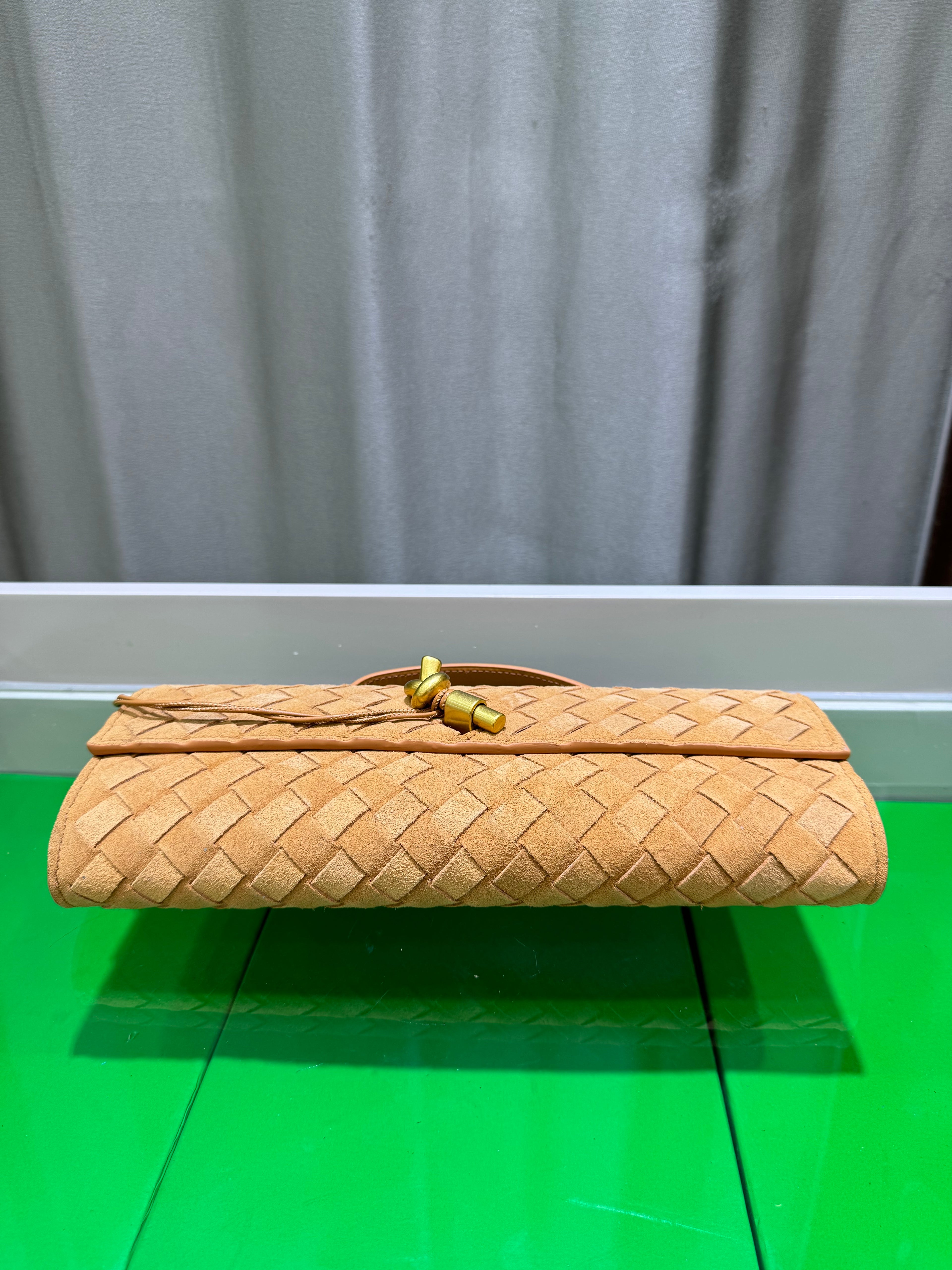 Suede & Nappa Leather Evening Top-Handle Bag