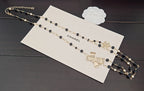 Elegant Black Bow Double-Layer Waist Chain ✨🖤