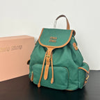 Large Canvas & Leather Backpack – Collegiate Style, 29.5cm