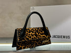 Leopard Print Long Mini Top Handle Bag | Bold Logo & Statement Style