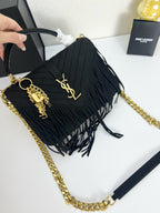 Monogram Tassel Shoulder Bag | Suede Finish