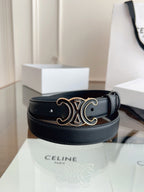 New Women’s Leather Belt — Enamel Signature Buckle