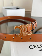 New Women’s Leather Belt — Enamel Signature Buckle