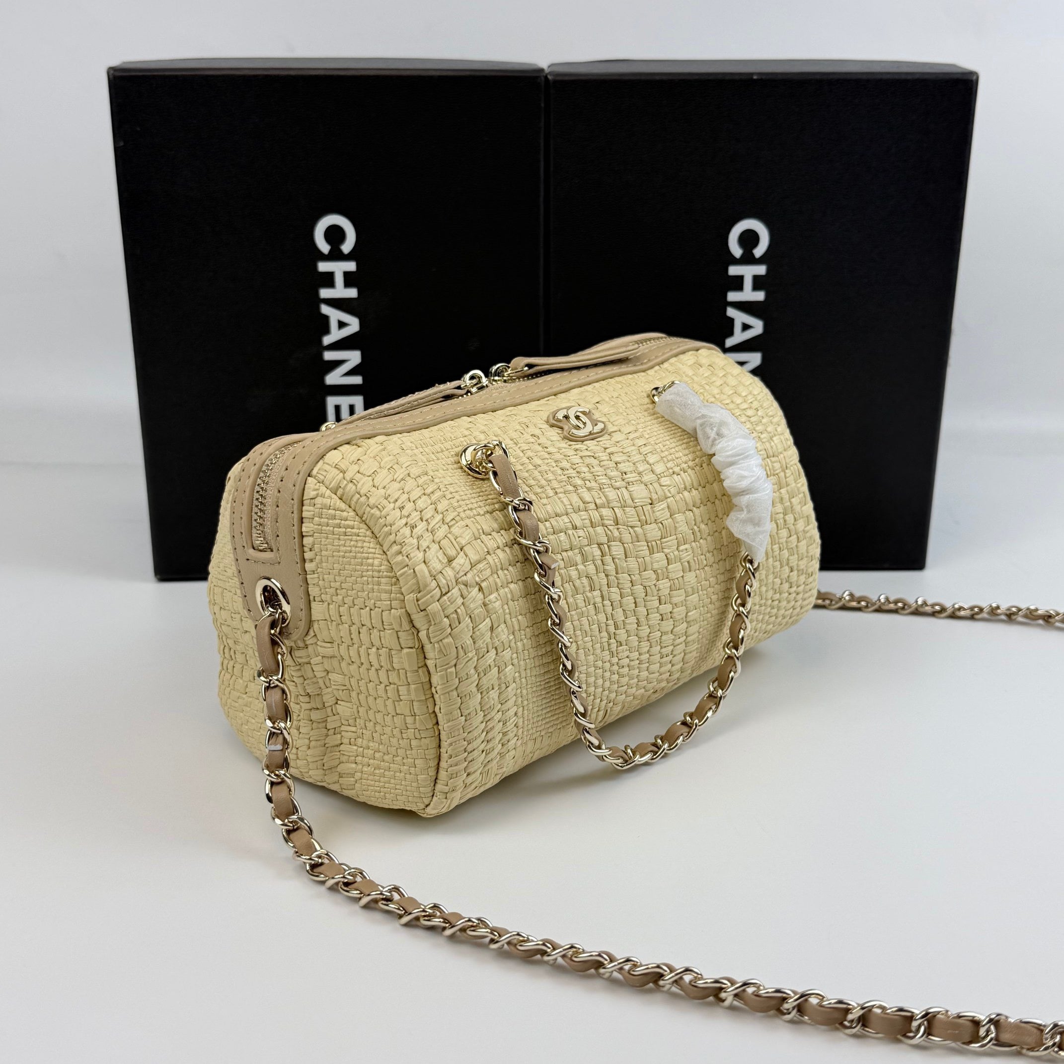 Raffia Bowling Bag | Woven Summer Shoulder Bag