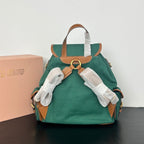 Large Canvas & Leather Backpack – Collegiate Style, 29.5cm