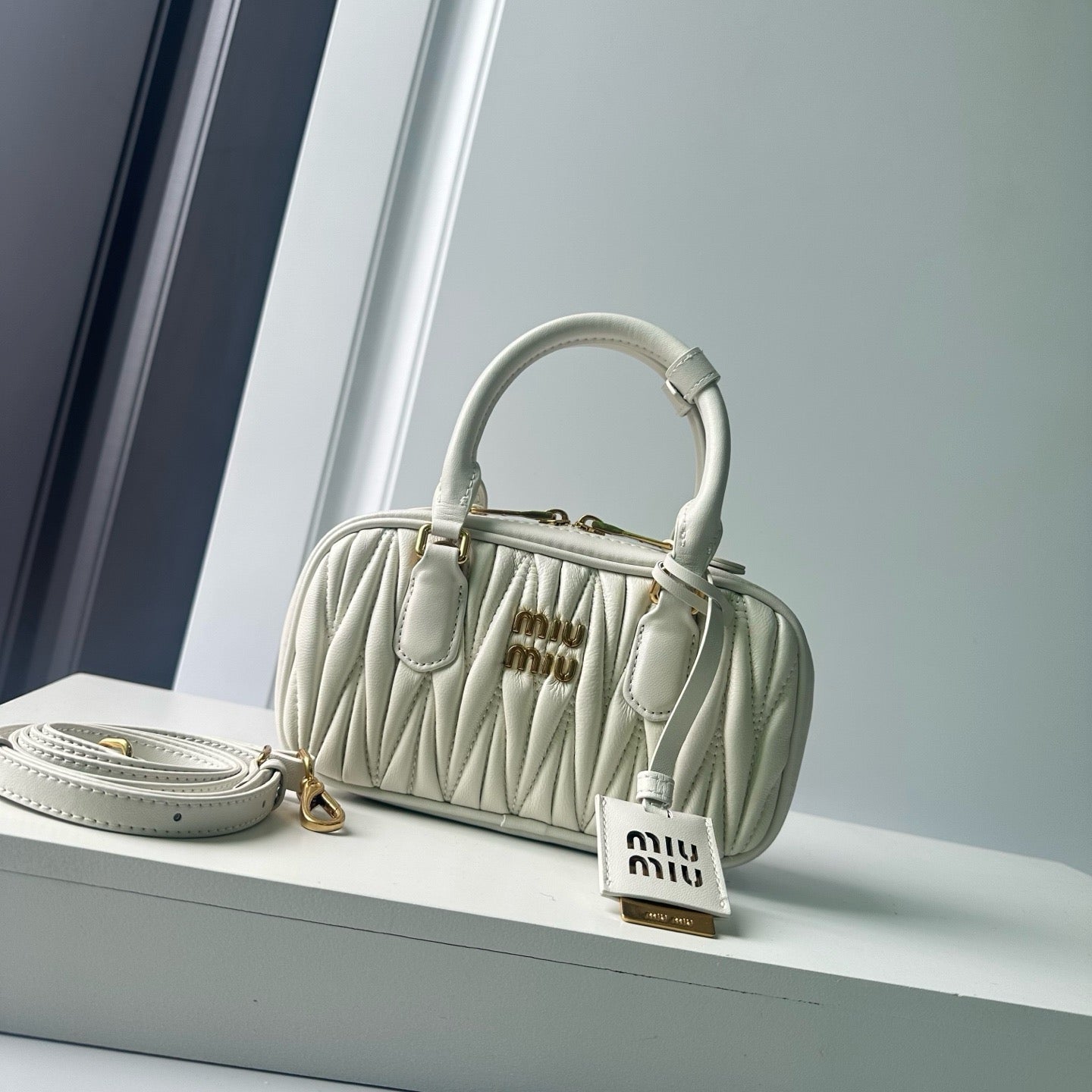 Mini Lambskin Ruched Shoulder Bag