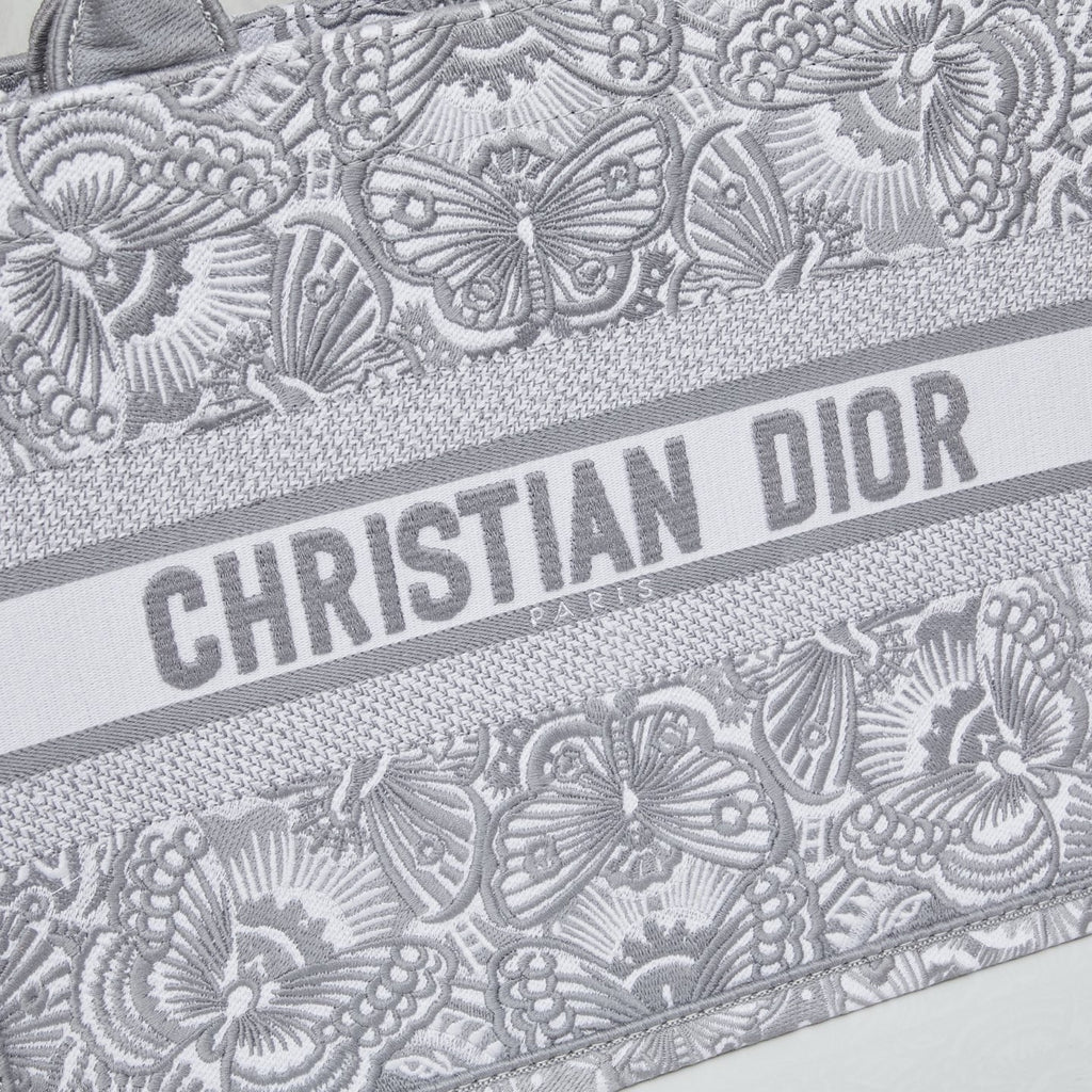 D Book Tote ( Gray Butterfly )