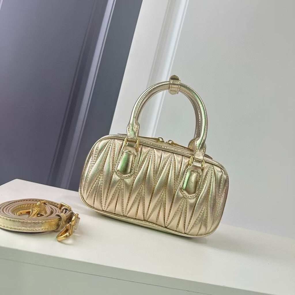 Mini Lambskin Ruched Shoulder Bag