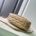 Medium Quilted Leather Handbag – Matelassé Texture, 29cm