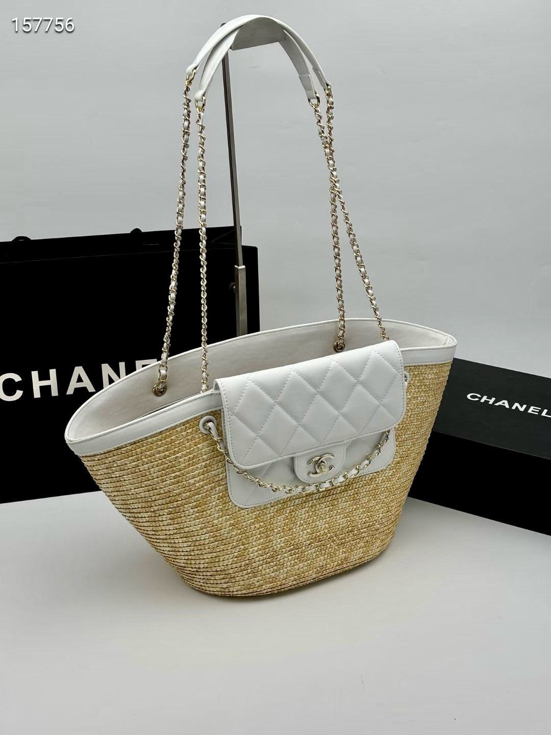 Large Woven Basket Tote Bag