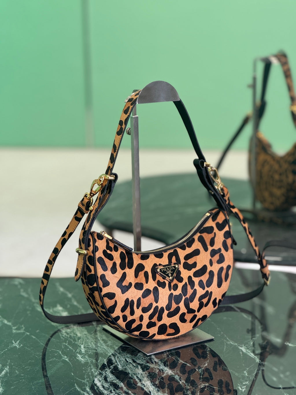 Moon Leopard-Print Haircalf Bag