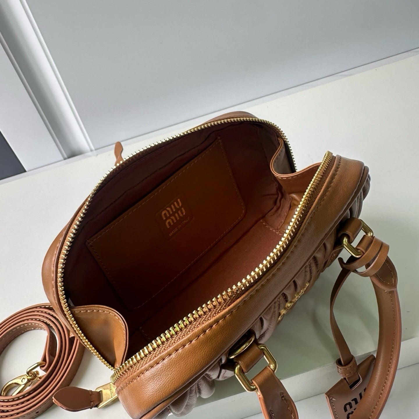 Mini Lambskin Ruched Shoulder Bag