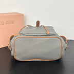 Large Canvas & Leather Backpack – Collegiate Style, 29.5cm