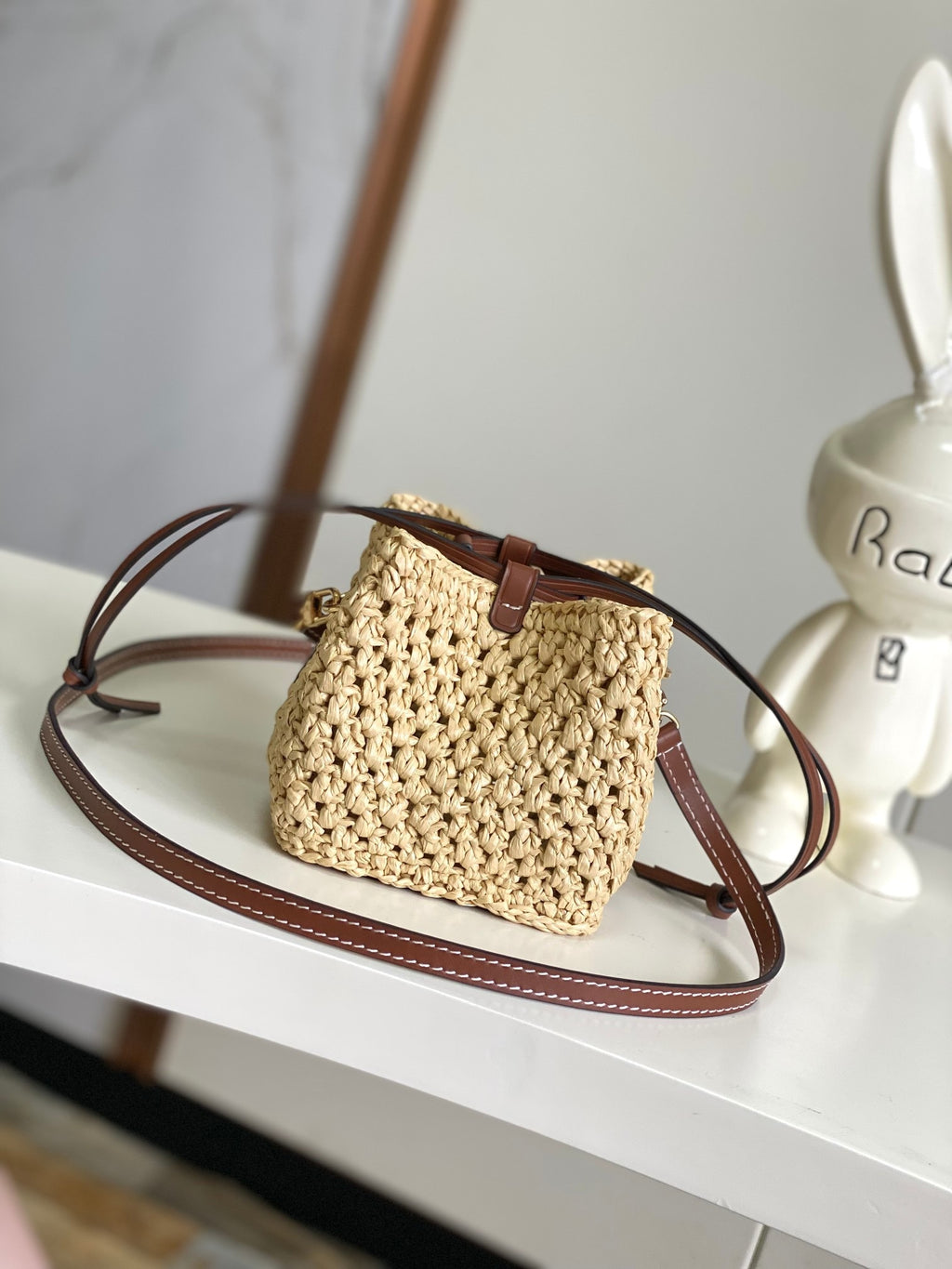 Mini Raffia Bucket Bag - (Premium Quality)