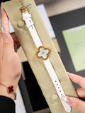 Luxury Clover-Inspired Silk Strap Watch