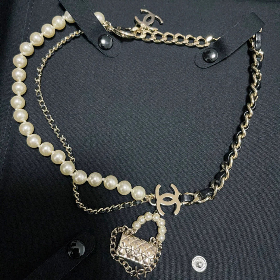 Mini Bag & Pearl Chain Necklace – Statement Design