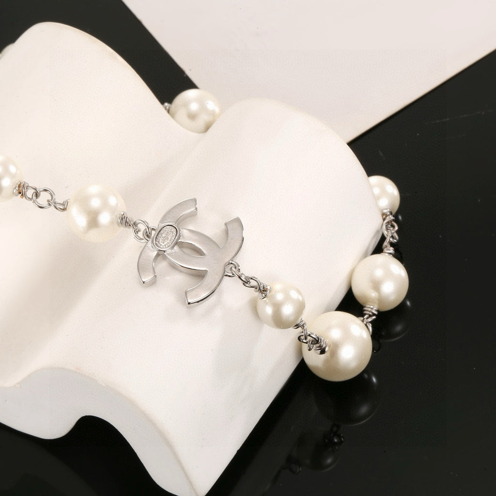 Layered Pearl Long Sweater Necklace – Classic Elegance