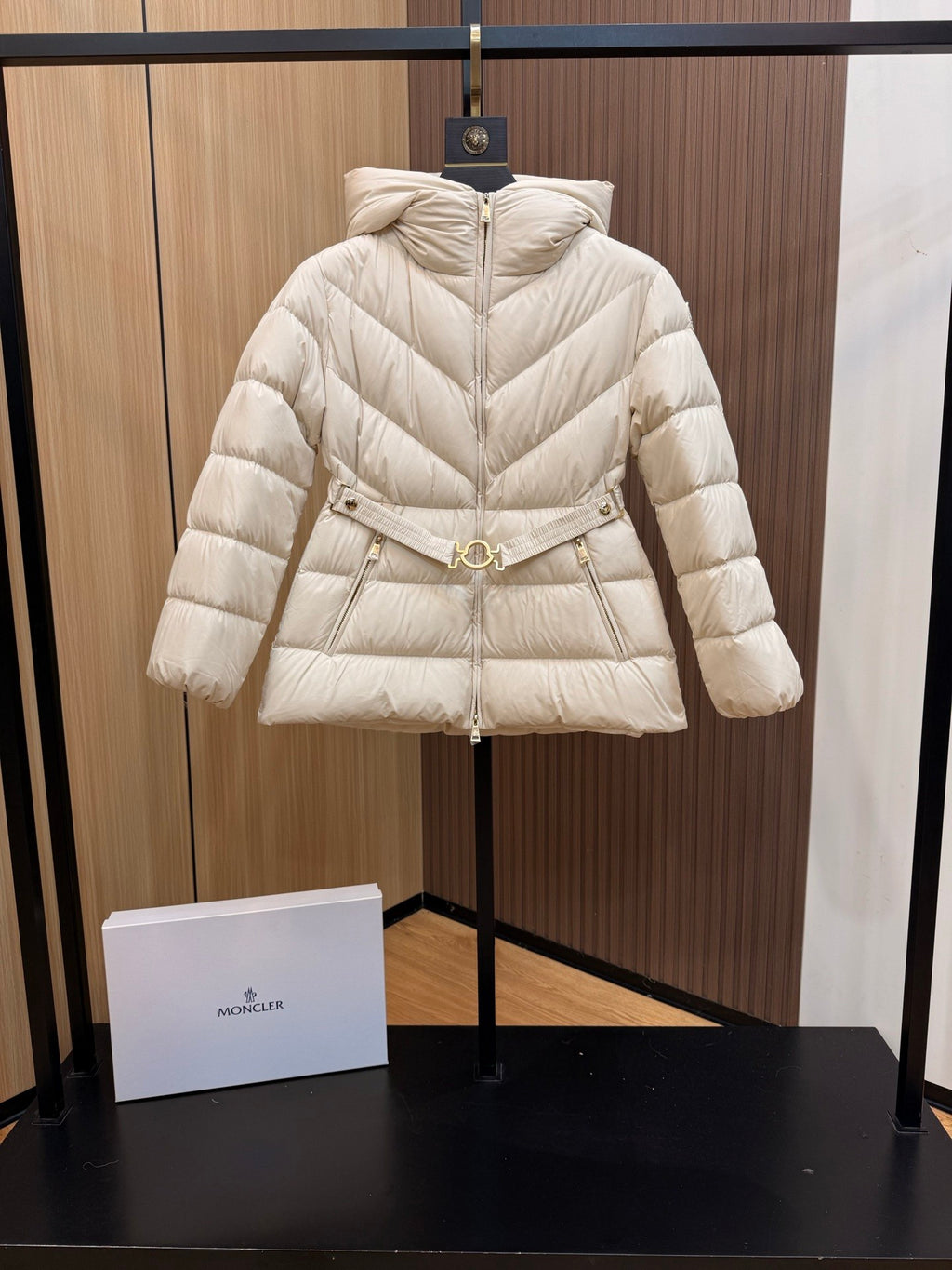 Women’s Short Down Jacket with Belted Waist