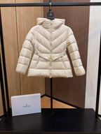 Women’s Short Down Jacket with Belted Waist