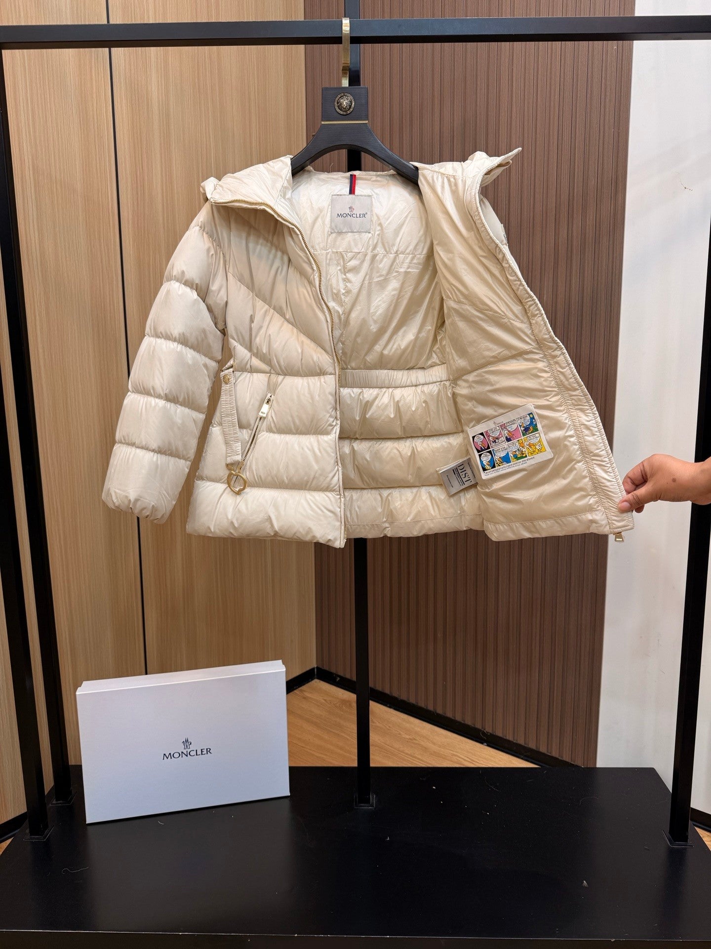 Women’s Short Down Jacket with Belted Waist