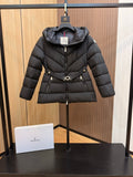 Women’s Short Down Jacket with Belted Waist