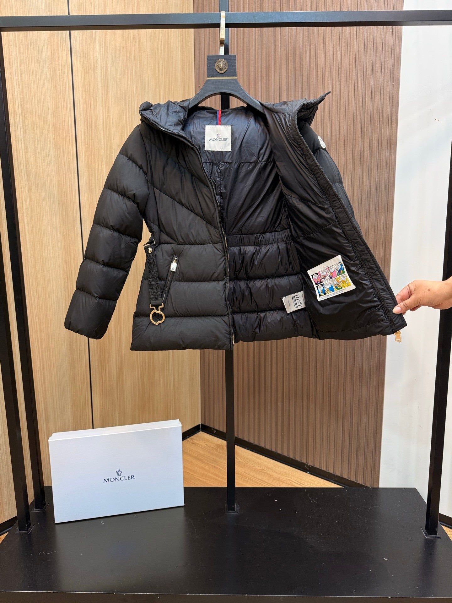 Women’s Short Down Jacket with Belted Waist