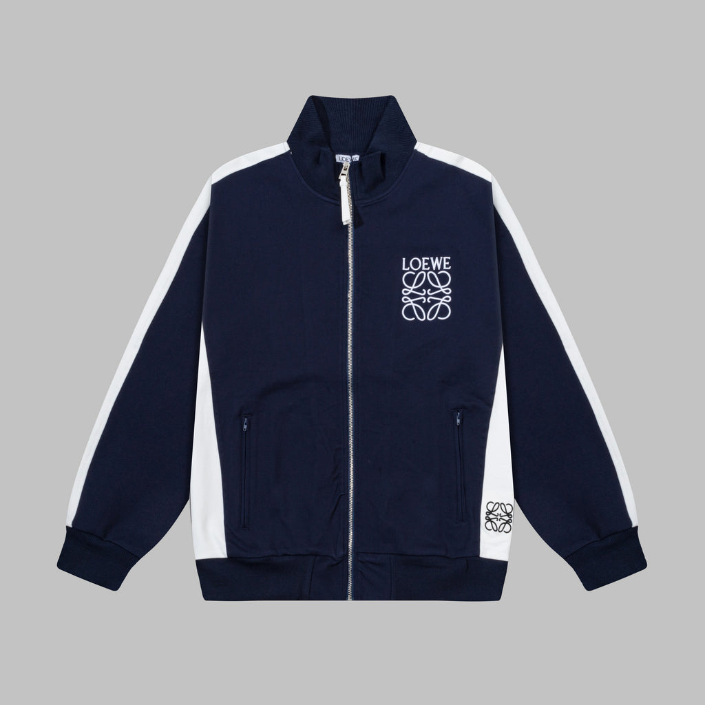 Contrast-Stitch Embroidered Tracksuit Set