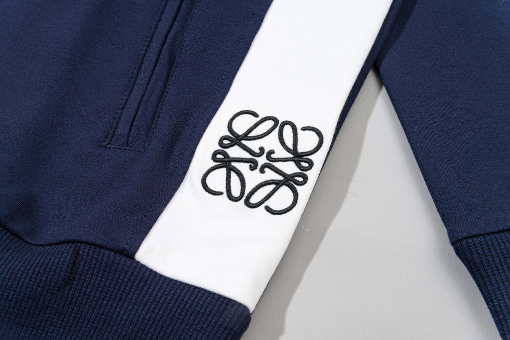 Contrast-Stitch Embroidered Tracksuit Set