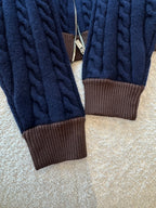 Wool and cotton zipper cardigan