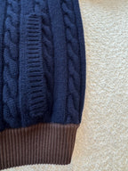 Wool and cotton zipper cardigan