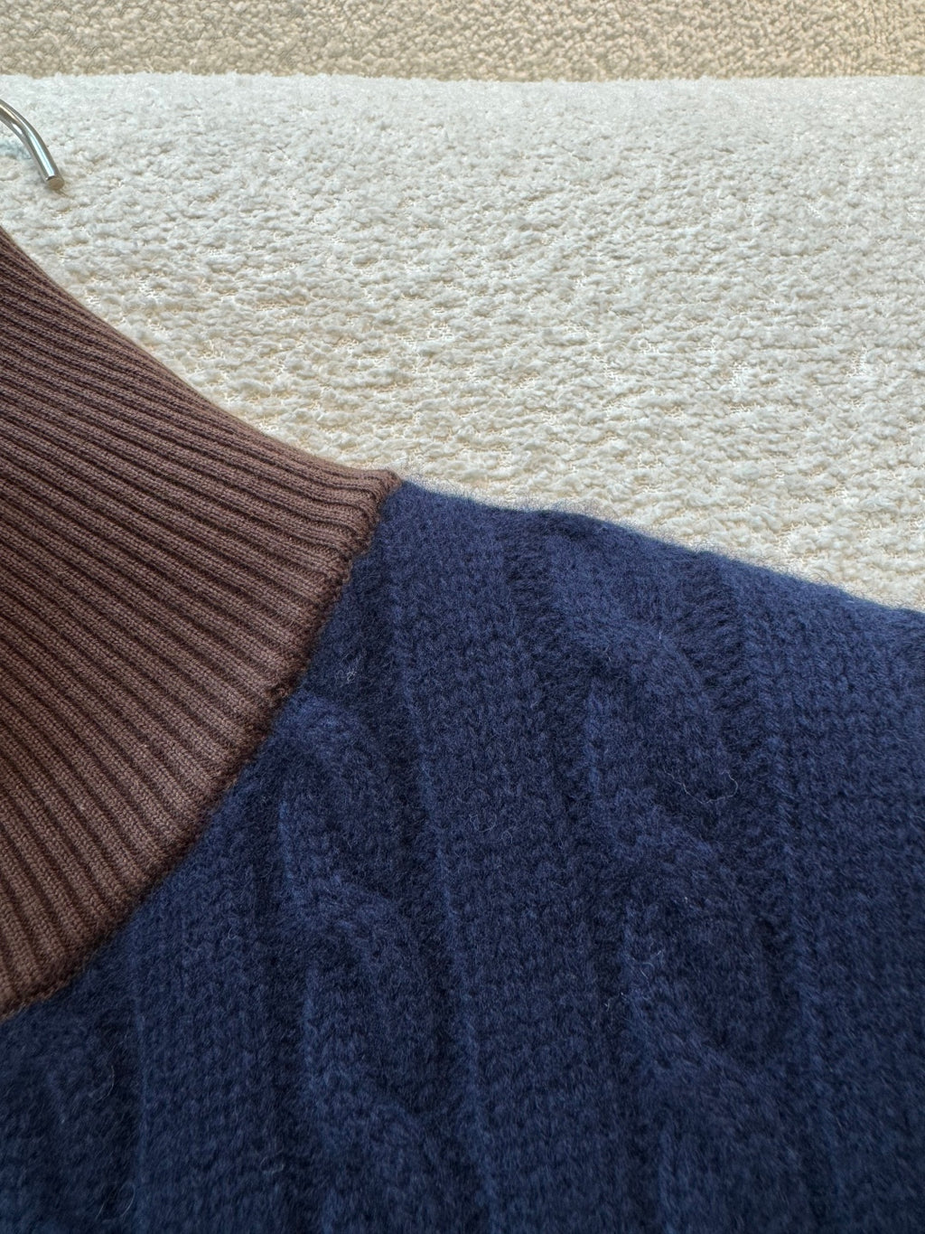Wool and cotton zipper cardigan
