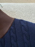 Wool and cotton zipper cardigan