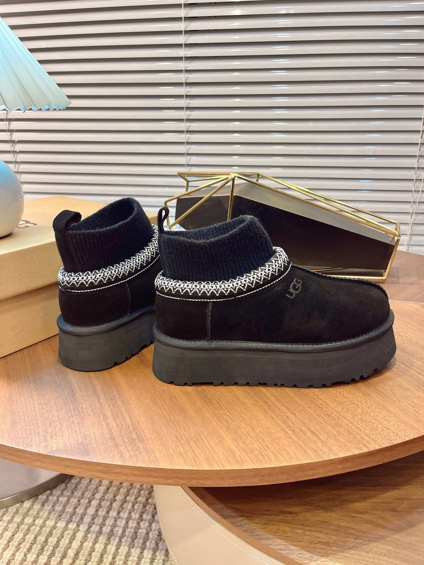 U*G 2025 Ethnic Style Wool Sock Snow Boots