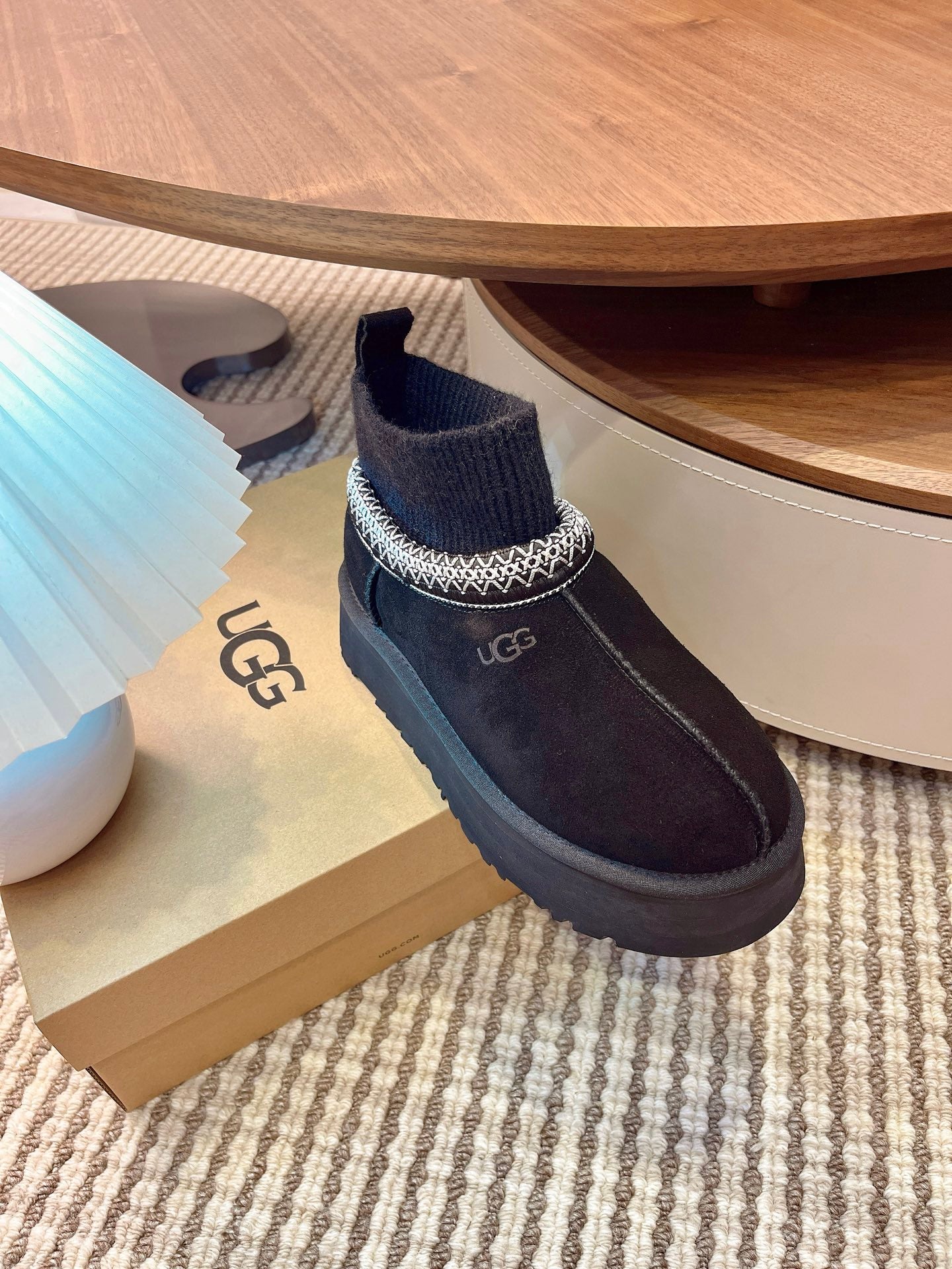 U*G 2025 Ethnic Style Wool Sock Snow Boots