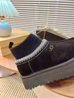 U*G 2025 Ethnic Style Wool Sock Snow Boots