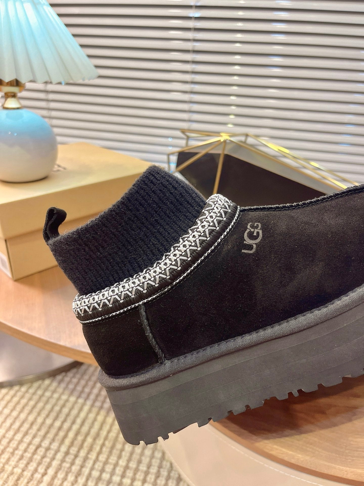 U*G 2025 Ethnic Style Wool Sock Snow Boots