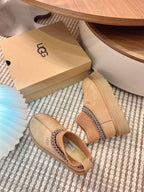 U*G 2025 Ethnic Style Wool Sock Snow Boots