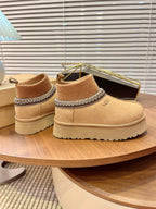 U*G 2025 Ethnic Style Wool Sock Snow Boots