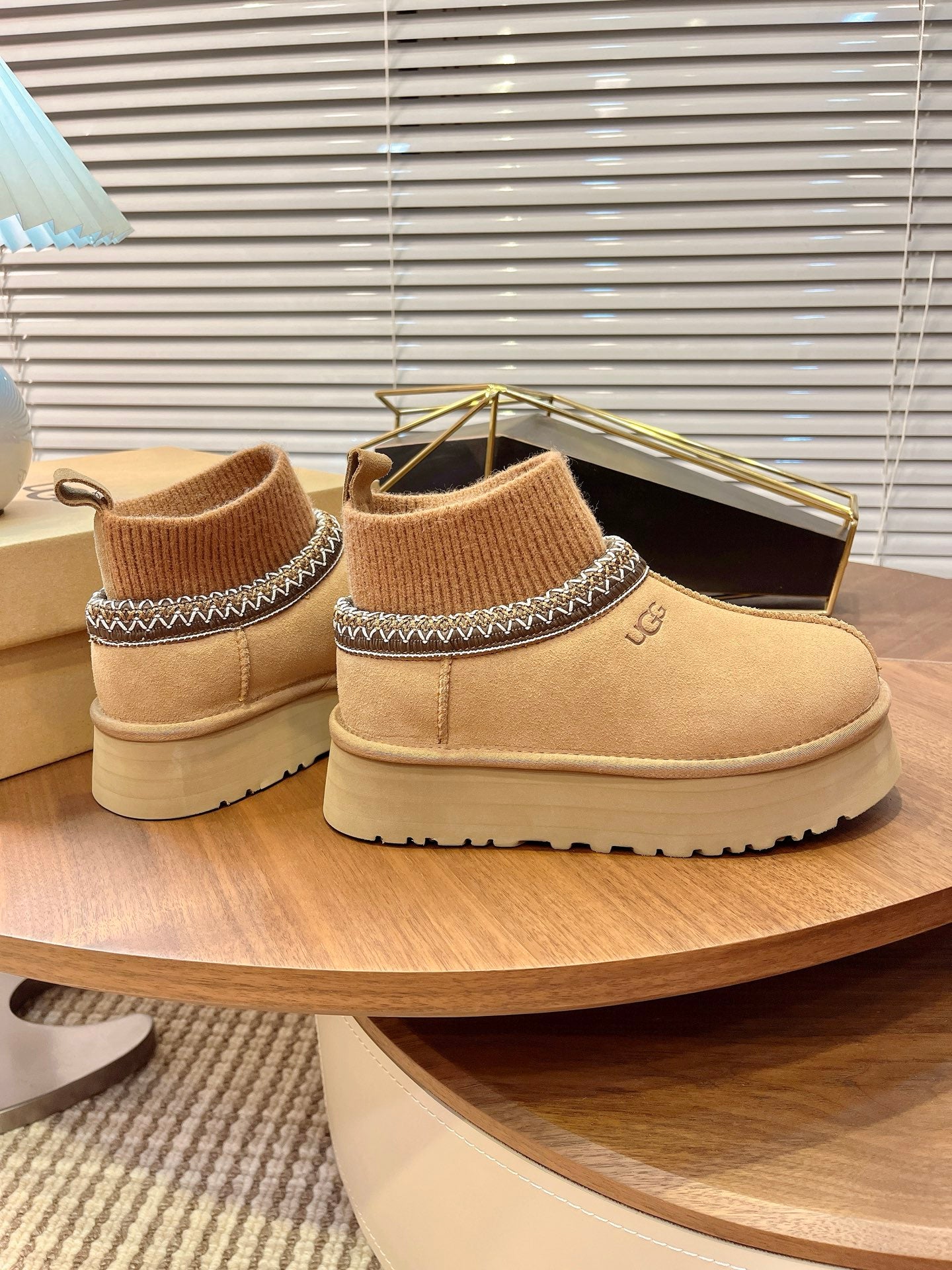 U*G 2025 Ethnic Style Wool Sock Snow Boots