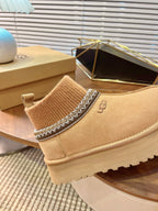 U*G 2025 Ethnic Style Wool Sock Snow Boots