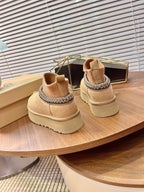 U*G 2025 Ethnic Style Wool Sock Snow Boots