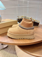 U*G 2025 Ethnic Style Wool Sock Snow Boots