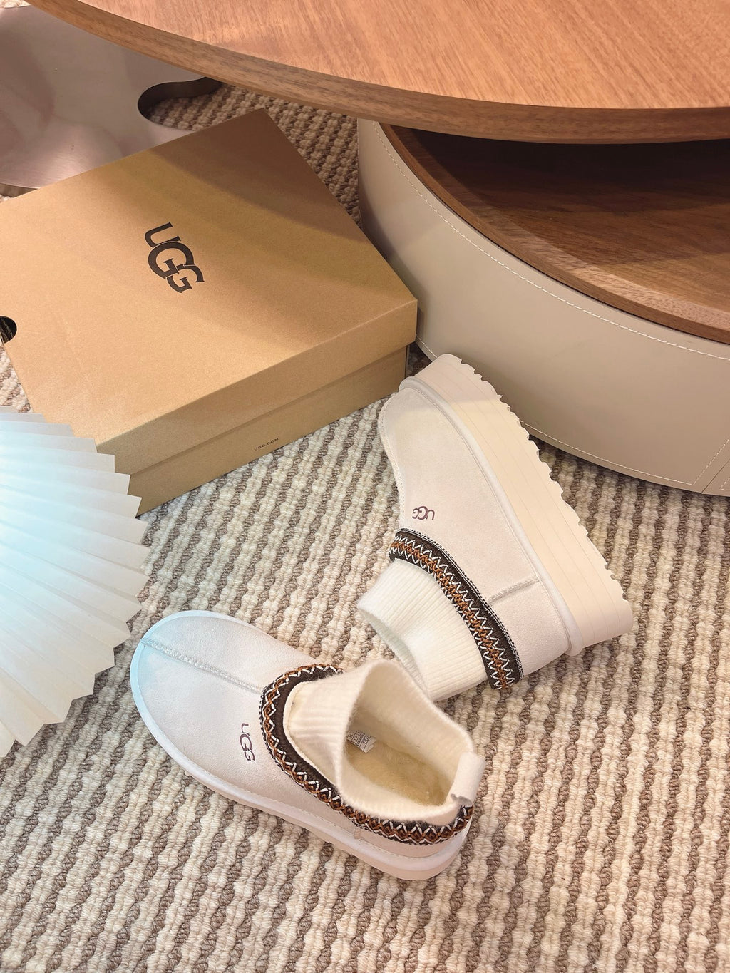 U*G 2025 Ethnic Style Wool Sock Snow Boots