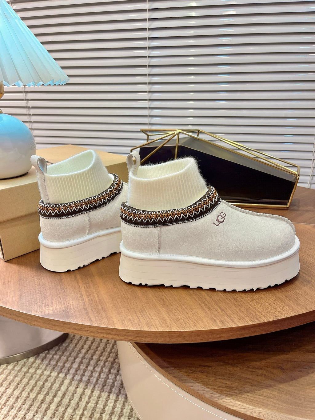 U*G 2025 Ethnic Style Wool Sock Snow Boots